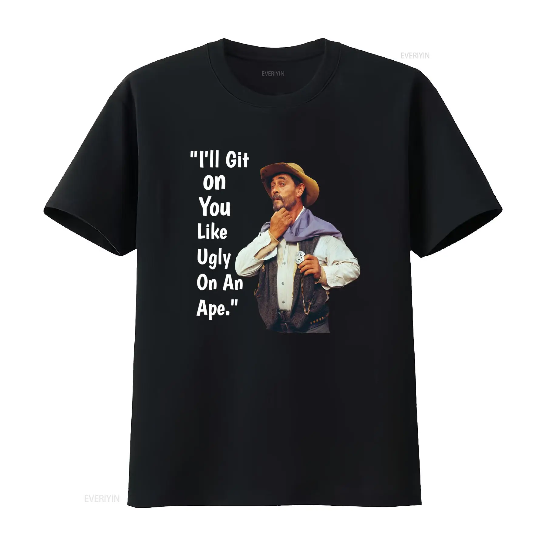 Vintage Fashion Quotes - ヴィンテージレトロウエスタン保安官カウボーイ面白い引用プリントカジュアルTシャツヴィンテージウォッシュドファッションストレッチユニセックス快適