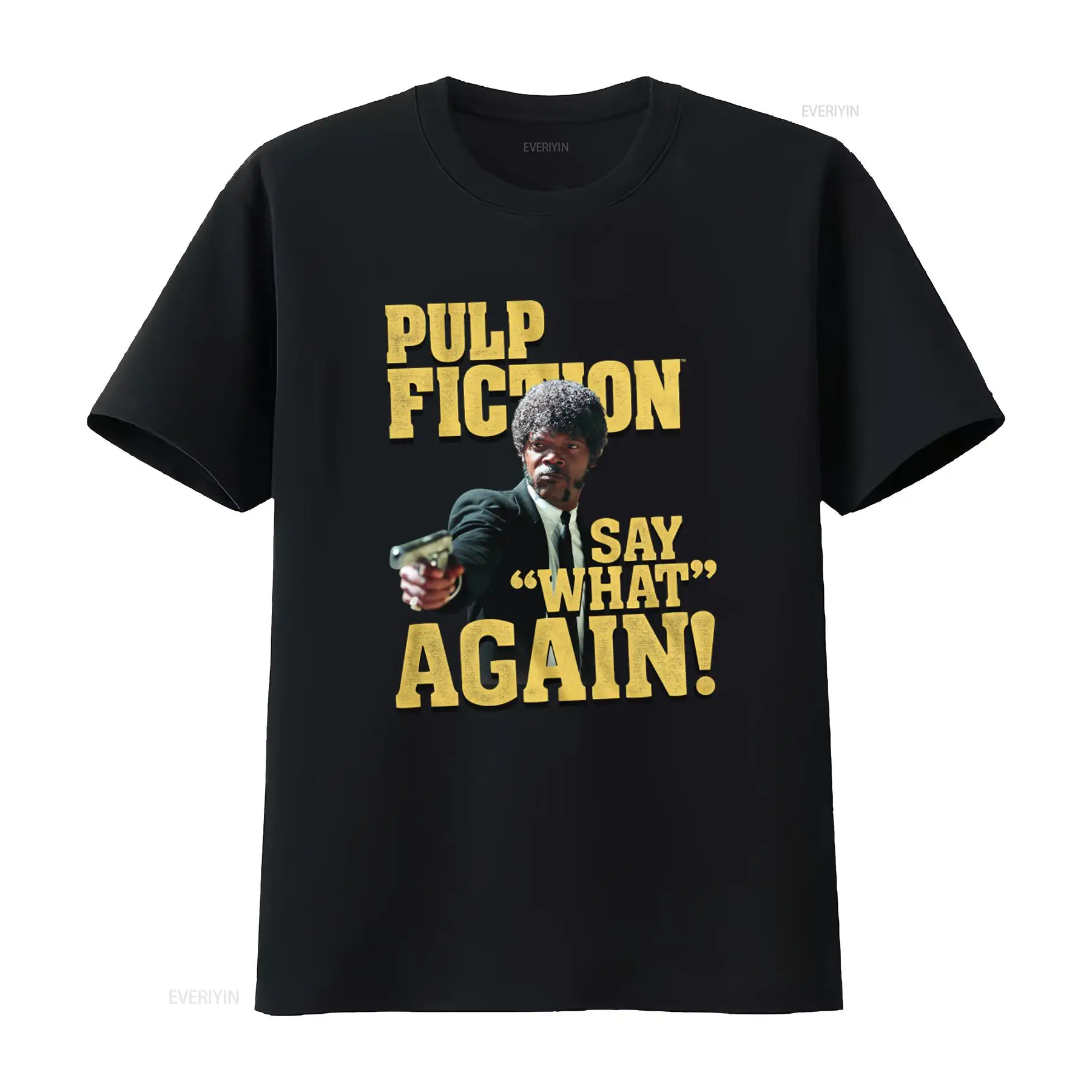 Vintage Fashion Quotes - パルプ・フィクション映画の名言「Say What Again」Tシャツ ヴィンテージ ウォッシュド ファッション