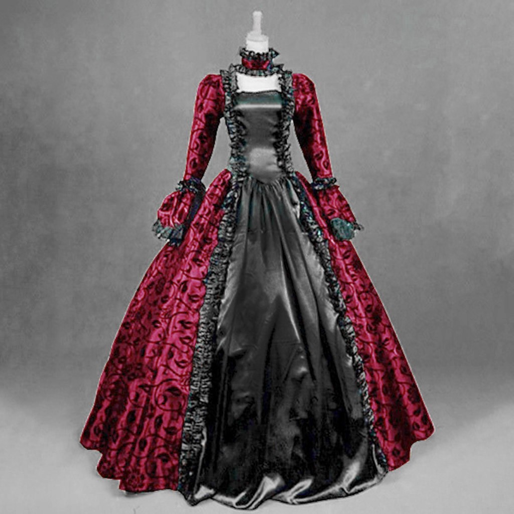 女性ヴィンテージ絶妙なドレスゴシックレトロ花柄ボールガウンド - Vintage Fashion Dresses のレビューと価格